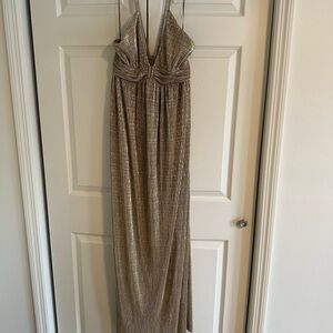 Vici Shimmering Gold Maxi Dress